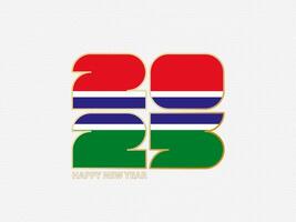 Abstract numbers 2025 with flag of Gambia. vector