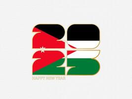 Abstract numbers 2025 with flag of Jordan. vector