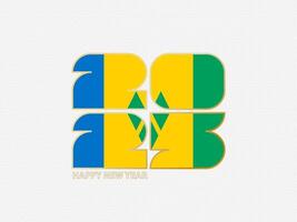 Abstract numbers 2025 with flag of Saint Vincent and the Grenadines. vector