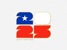 Abstract numbers 2025 with flag of Chile. vector