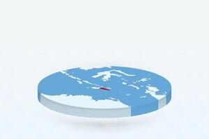 3D Isometric Map Highlighting East Timor in Red. vector