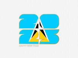 Abstract numbers 2025 with flag of Saint Lucia. vector