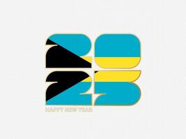 Abstract numbers 2025 with flag of The Bahamas. vector