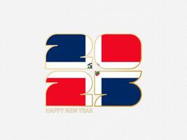 Abstract numbers 2025 with flag of Dominican Republic. vector