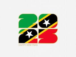 Abstract numbers 2025 with flag of Saint Kitts and Nevis. vector