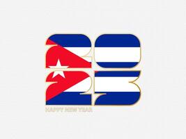Abstract numbers 2025 with flag of Cuba. vector