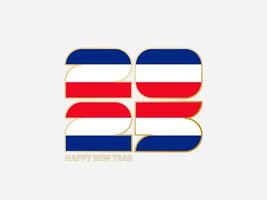 Abstract numbers 2025 with flag of Costa Rica. vector