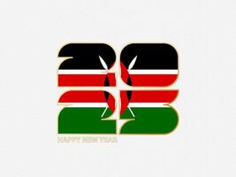 Abstract numbers 2025 with flag of Kenya. vector