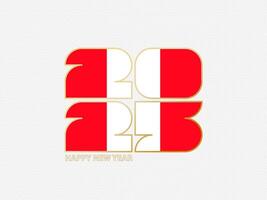 Abstract numbers 2025 with flag of Peru. vector