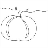 Pumpkin one line continuous single line art drawing concept vector