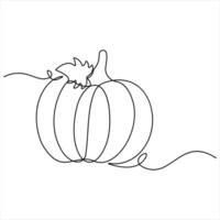Pumpkin one line continuous single line art drawing outline design illustration vector