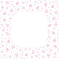Cute frame with blurred gradient pink hearts. Romantic design for Valentine's Day, wedding and Mother's Day for postcard, web, banner, brochure. vector