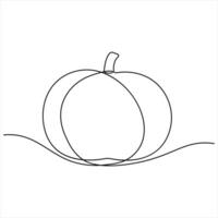 Pumpkin one line continuous single line art outline design illustration vector