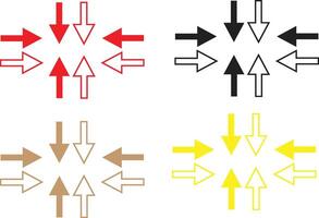 simple different color arrow different direction icon images set vector