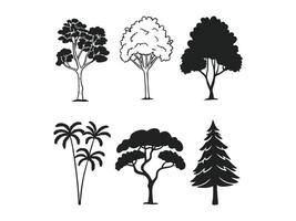 Inkbranch Line Art Tree Silhouettes vector