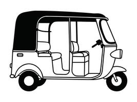 Line Sketch Rickshaw vector