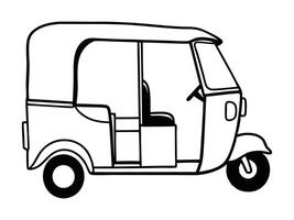 Rickshaw Silhouette line art vector