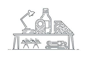 Graceful Table Sketch vector