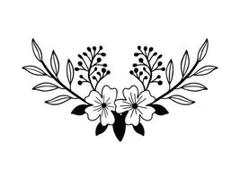 Botanical Bliss Rustic Silhouette Florals vector