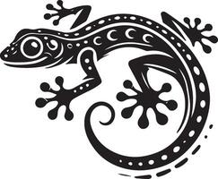 Black silhouette of a gecko vector