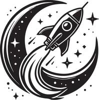 rocket silhouette icon style white background vector