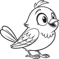 Bird line art illustration vector
