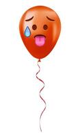 Emoji balloon with sweaty face Red emoji smile vector