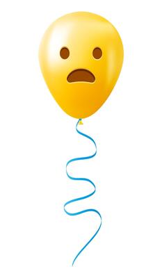 Emoji balloon with frowning face with open mouth Yellow emoji smile