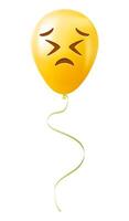 Emoji balloon with persistent expression face Yellow emoji smile vector