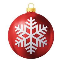 Dark red Christmas tree ball with snowflake vector