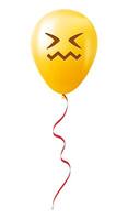 Emoji balloon with expression of shame face Yellow emoji smile vector