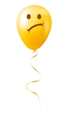 Emoji balloon with sad face Yellow emoji smile