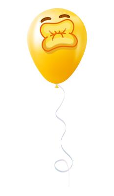Emoji balloon with kissing face with laughing eyes Yellow emoji smile