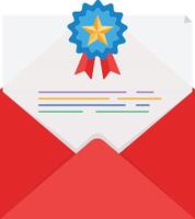 Certificate of Achievement - Red Envelope with Award Ribbon vector