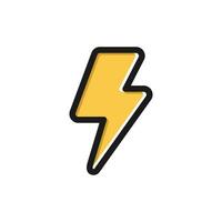 Flat Thunder and Bolt Lighting Flash symbol vector