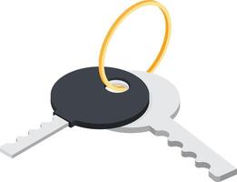 Isometric Keys with a circular Keyring vector