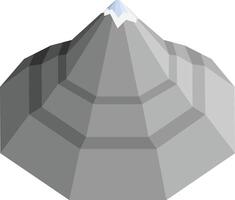 Stylized Mountain with Snow Cap vector