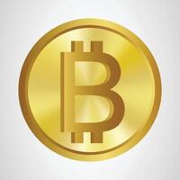 realistic golden isolated bitcoin coin vector