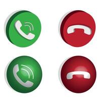 3D Realistic Phone Call Button illustration Eps 10 ,isolated on white background. vector
