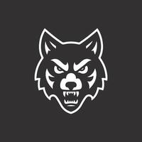 Angry Wolf Head Icon in Silhouette for Custom Designs vector