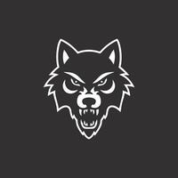 Dynamic Wolf Head Silhouette with Intense Expression vector