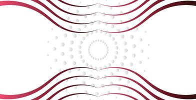 Abstract wavy lines background, red and white color scheme vector