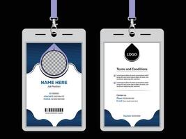 Simple Abstract Geometric Blue ID Card Design, Multipurpose ID card template vector