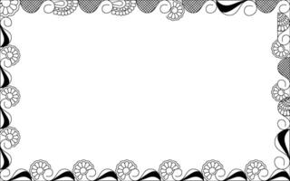 A black and white frame with a floral design vector