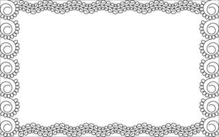 A black and white square frame with a swirl pattern vector