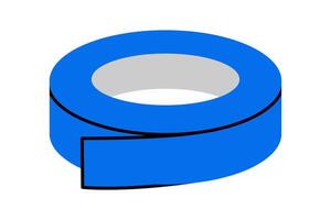 Hand drawn cute cartoon illustration of insulating tape. Flat sticky scotch repair tool in doodle style. Support service hardware icon. Settings or fix problem. Find solution. Isolated. vector