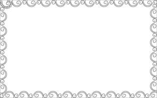 A black and white frame with swirls vector