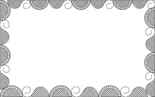 A black and white square frame with a lace pattern vector