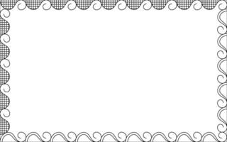 A black and white frame with a checkered border vector