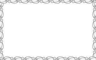 A black and white square frame with a scroll pattern vector